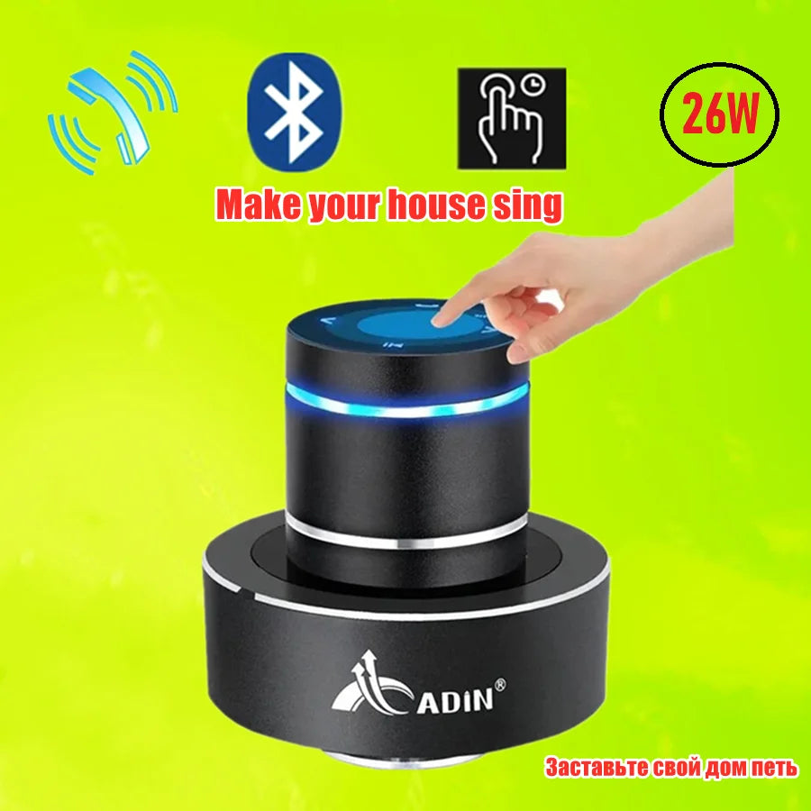 Adin 26W Vibro Bluetooth Speaker Wireless Anti-Neighbor Portable Vibration Subwoofer Bass Sound Box for Music Audio Speakers Aux