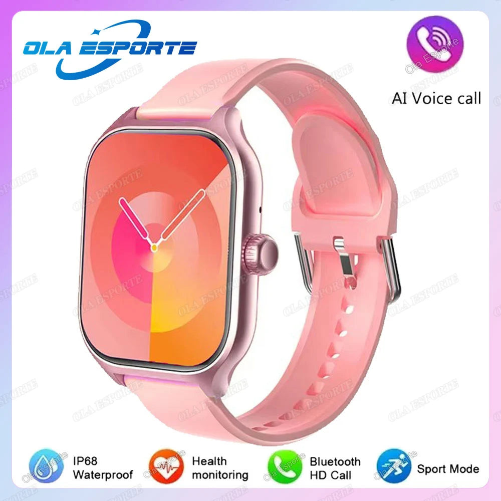2026 New Smart Watch For Android IOS 2.01Inch Color Screen Bluetooth Call Blood Oxygen/Pressure Monitoring SmartWatch Women HT30