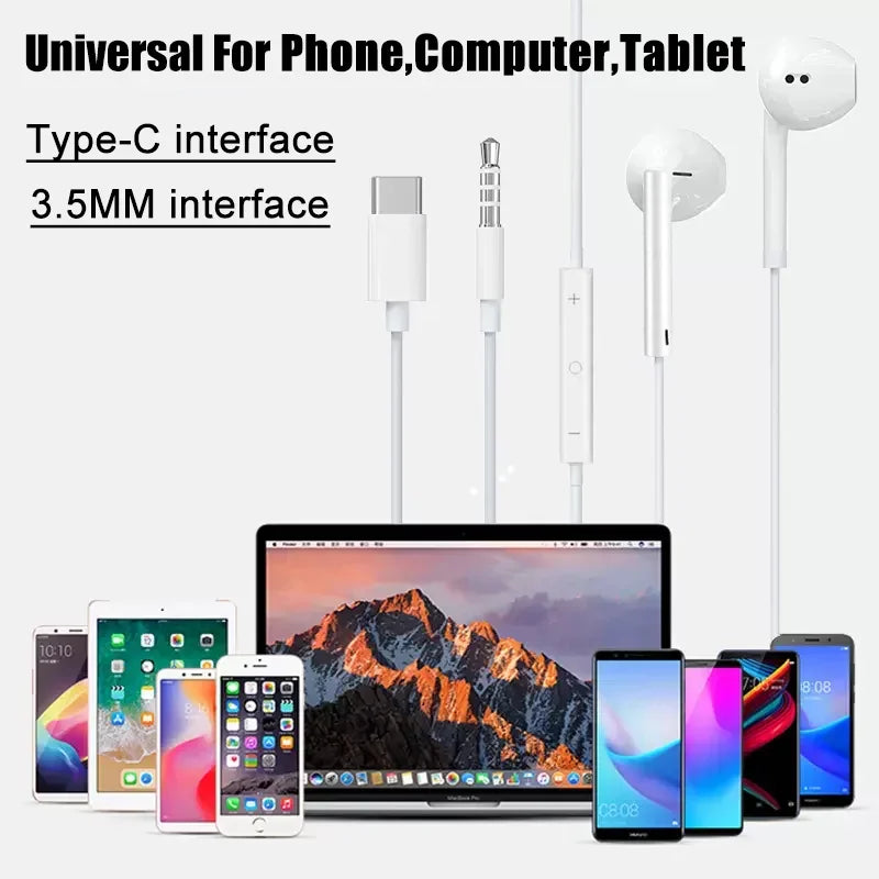 Original Type C In-Ear Earphones For Xiaomi 17 Pro Max 15T 14T Redmi Note 15 14 12 13 Ultra Poco X7 F7 Pro Headset Wired Earbuds