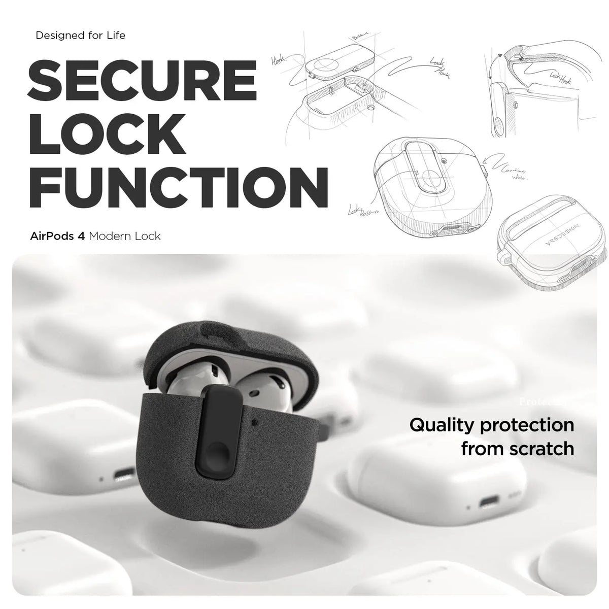 for AirPods 5/4/Pro 2 New Case with Safety Lock Earphone Accessories Full Body Protective Case Cover for AirPods 5/for AirPods 4