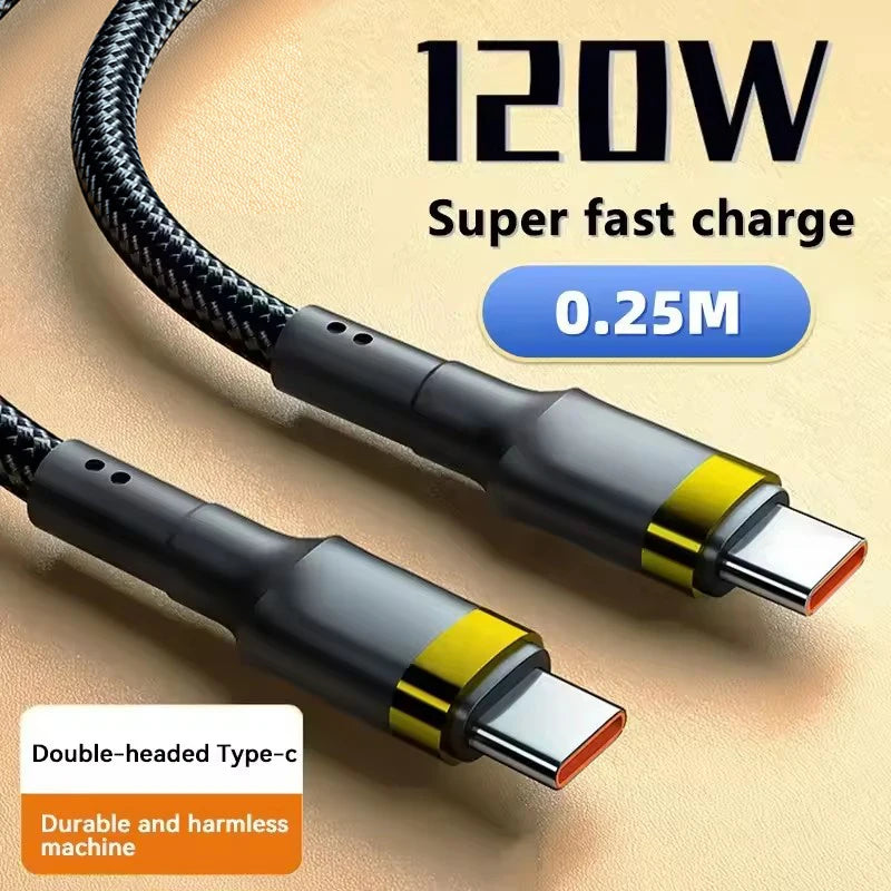 120W Fast Charge Cable PD Quick Charging High Quality USB C TO USB Type C Cable For iPhone Xiaomi 17 Plus Pro Max Samsung S24