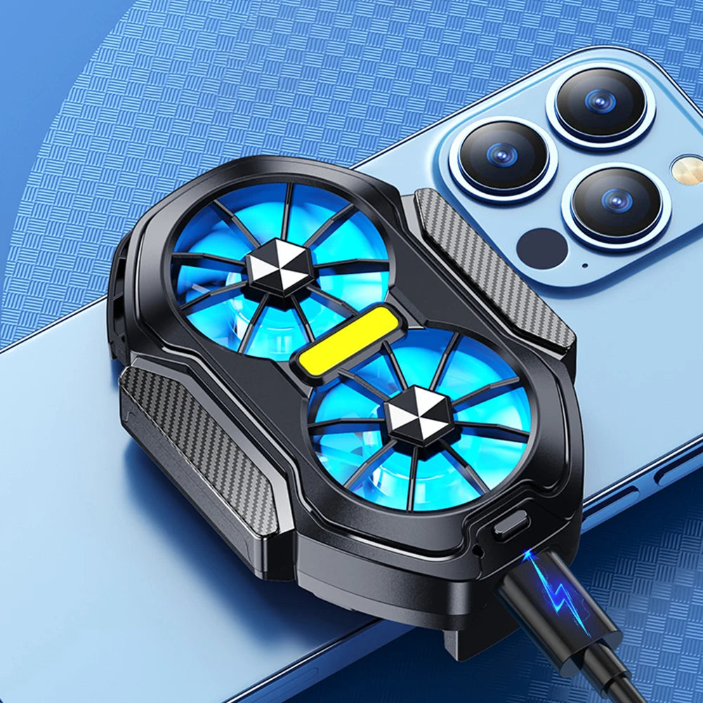 FS01 Dual Fan Rechargeable Mobile Phone Cooler Stronger Cooling Air Phone Radiator Mini Back Clip USB Radiator for Android IOS