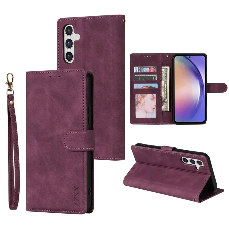 Wallet Card Slot Flip Leather Case For Samsung Galaxy A15 A16 A17 A35 A36 A53 A54 A55 A56 S25 Edge S24 Ultra S23 S22 Plus S20 FE