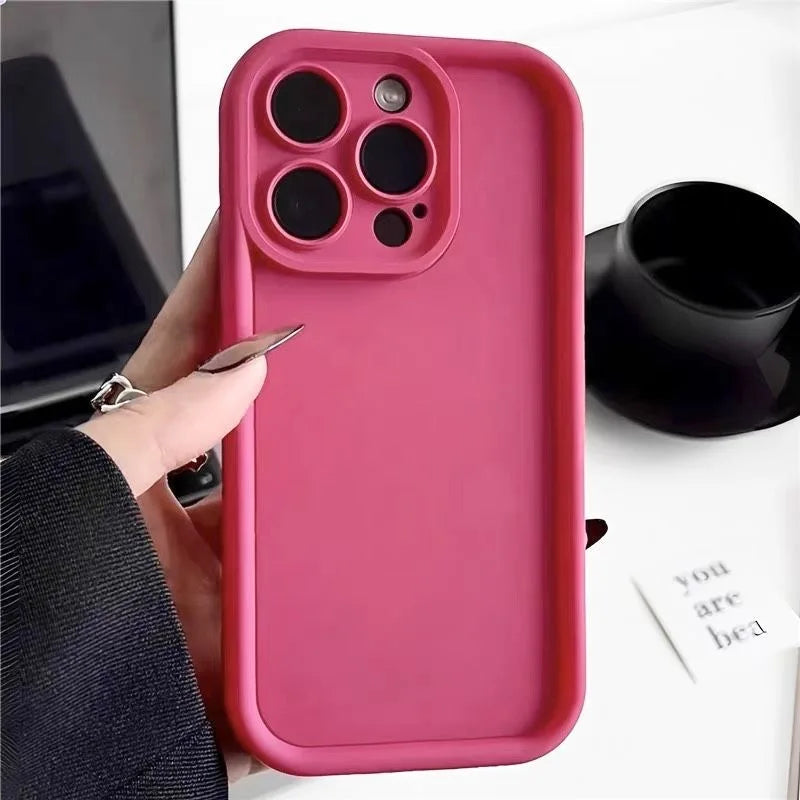 Candy Color Soft TPU Case For iPhone 17 17e 16 14 15 Pro Plus 13 12 11 Pro Max 16e Shockproof Silicone Phone Cover Fundas