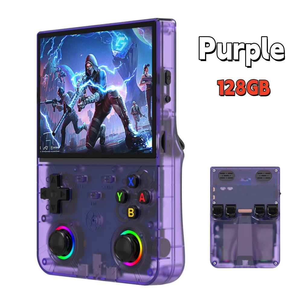New R36 Ultra X Handheld Retro Video Game Console IPS Screen 128GB Games Portable Pocket Player with Linux System