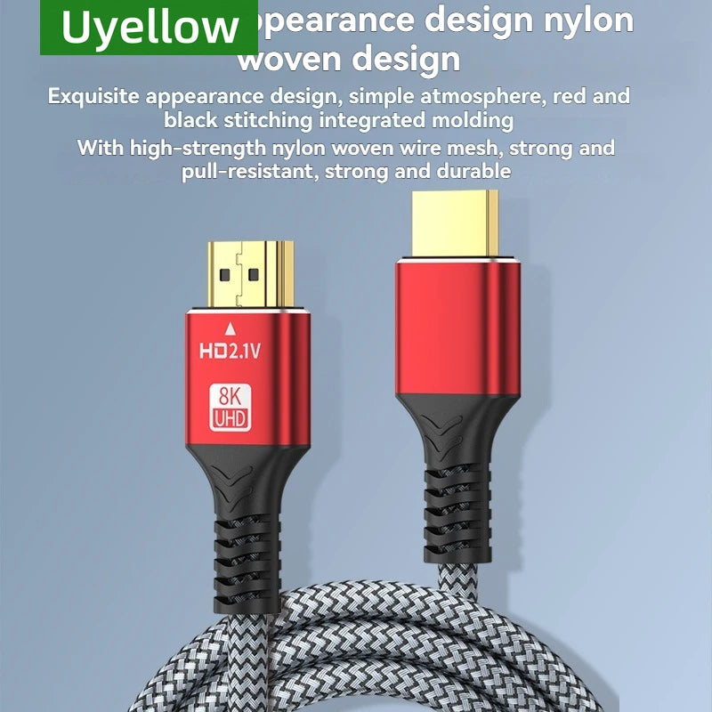 Uyellow 48Gbps HDMI-compatible Cable 8K 60Hz 50cm 1m 2m 3m 5m HDMI-compatible 2.1 Cable 4K 120Hz HDR 3D Effect Video for HDTV PC