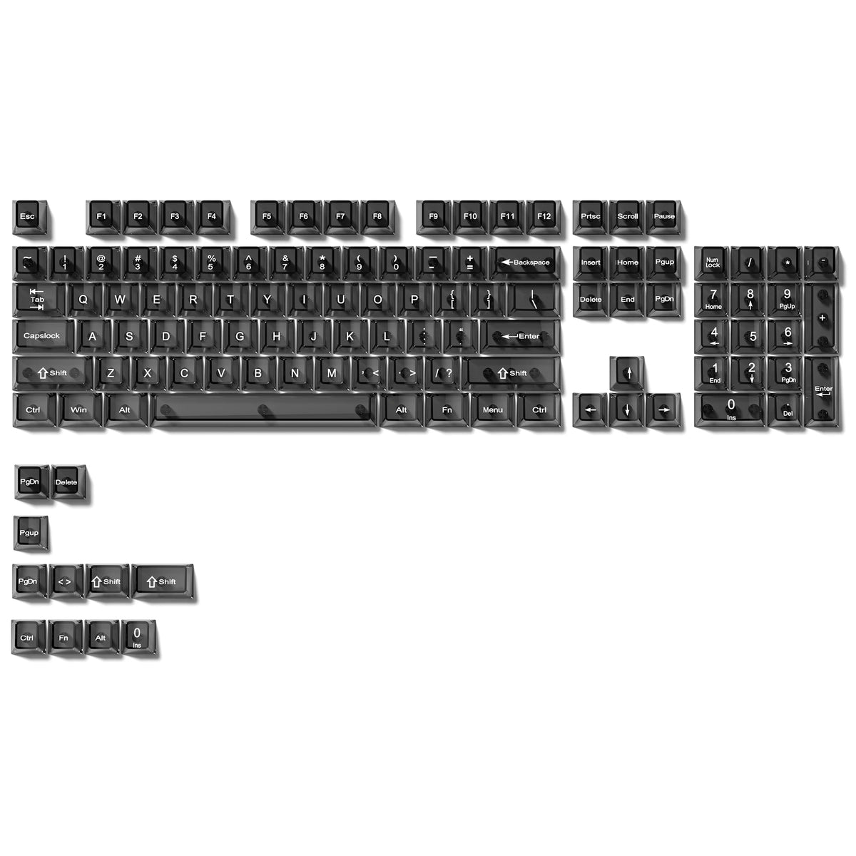 115 Keys Semi-transparent RGB Backlit PC Keycaps MDA Profile Foggy Pink UV-print Keycaps for Cherry Gateron MX Switches Keyboard