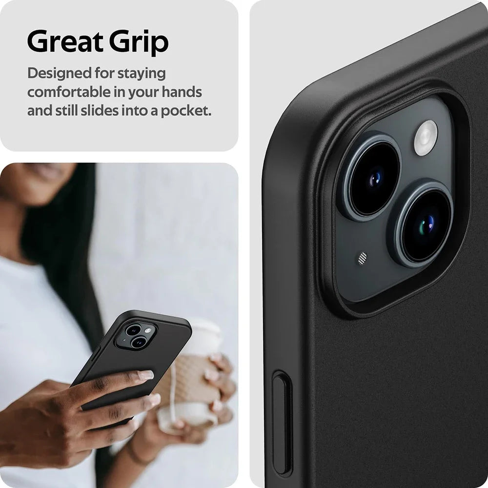 Luxury Matte Silicone Soft Case For iPhone 18 PRO 17 Air 16 15 14 Plus 13 12 Mini 11 Pro Max Ultra Thin Solid Black Cover