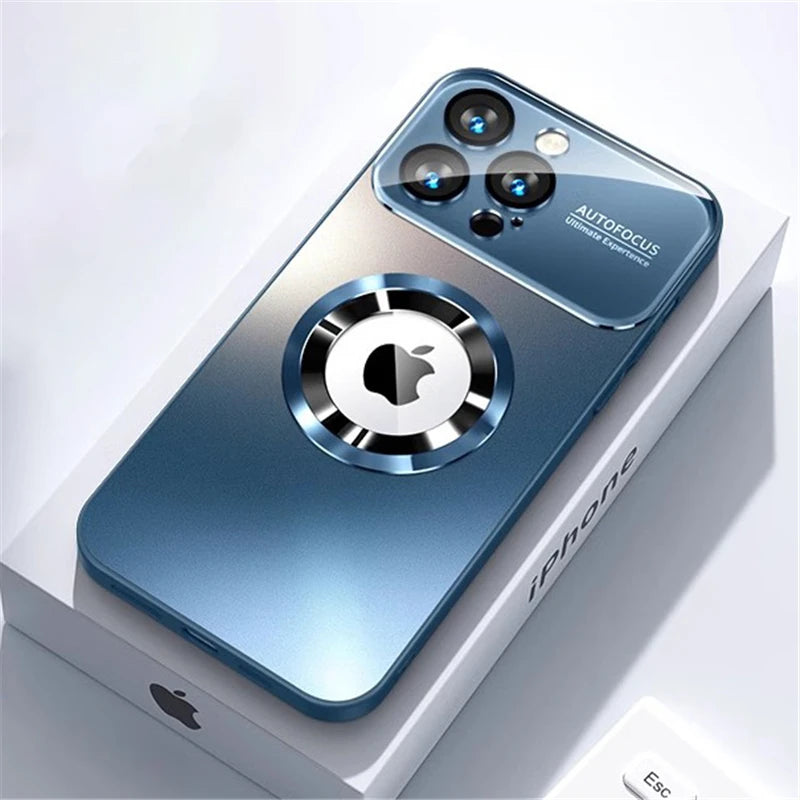 Luxury Titanium Metallic Color Matte Magnetic Case for iPhone 17 16 Pro Max 15 14 Plus 13 12 For Magsafe Wireless Charge Cover