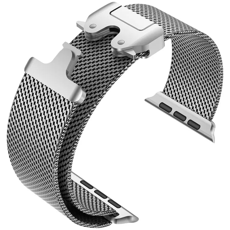Titanium Official 1:1Strap For Apple watch Ultra Band 49mm S10 46 42 45 44mm 38 40 41 Milanese bracelet iWatch 10 9 8 7 6 5 SE 4