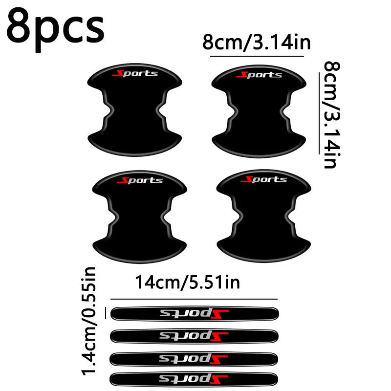 8PCS Car Door Handle Protective Film Door Handle Bowl Anti Scratch Protector Car Paint Protective Decorative Stickers