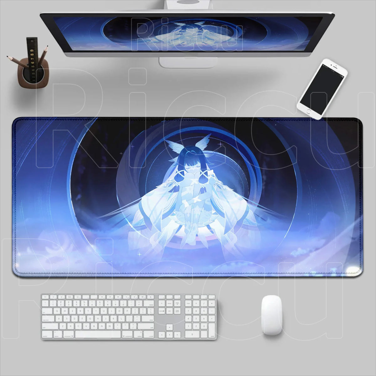 Kawaii Genshin Impact Columbina Mouse Pad Gaming Locking Animal Edge Big Computer Game Large Rubber Art Mousepad Laptop Desk Mat
