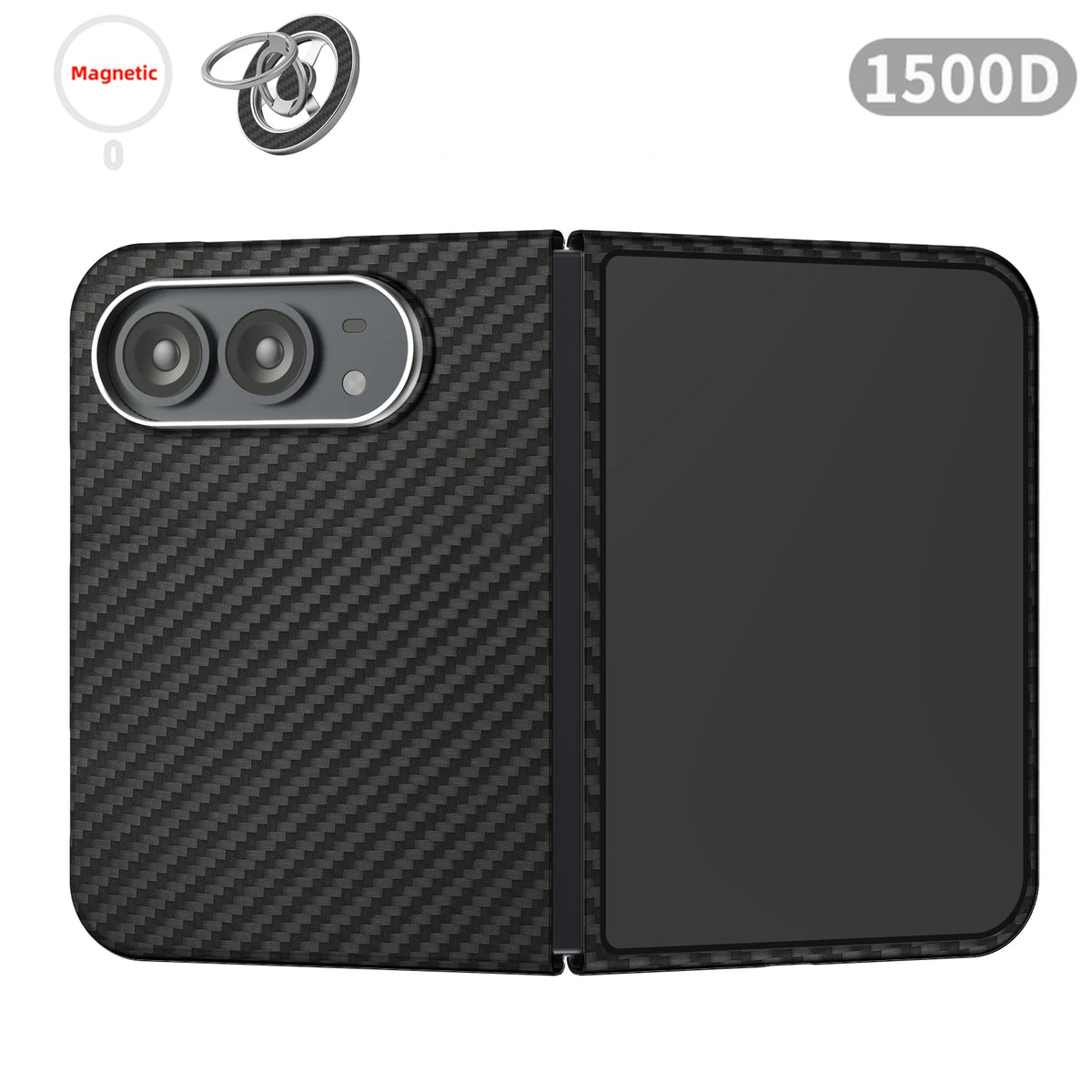 Suitable for iphone duo case,carbon fiber Kevlar aramid fiber hard shell,lightweight magnetic Slim light black cover premium