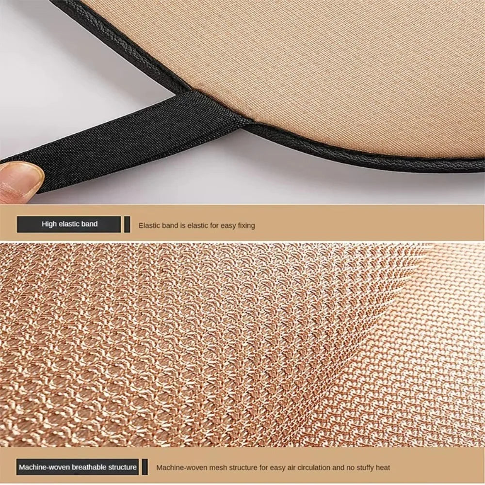 Universal Breathable Car Seat Cushion Ice Silk Non-slip Rear Seat Cushion Wear-resistant Solid Color Auto Protector Mat Pad