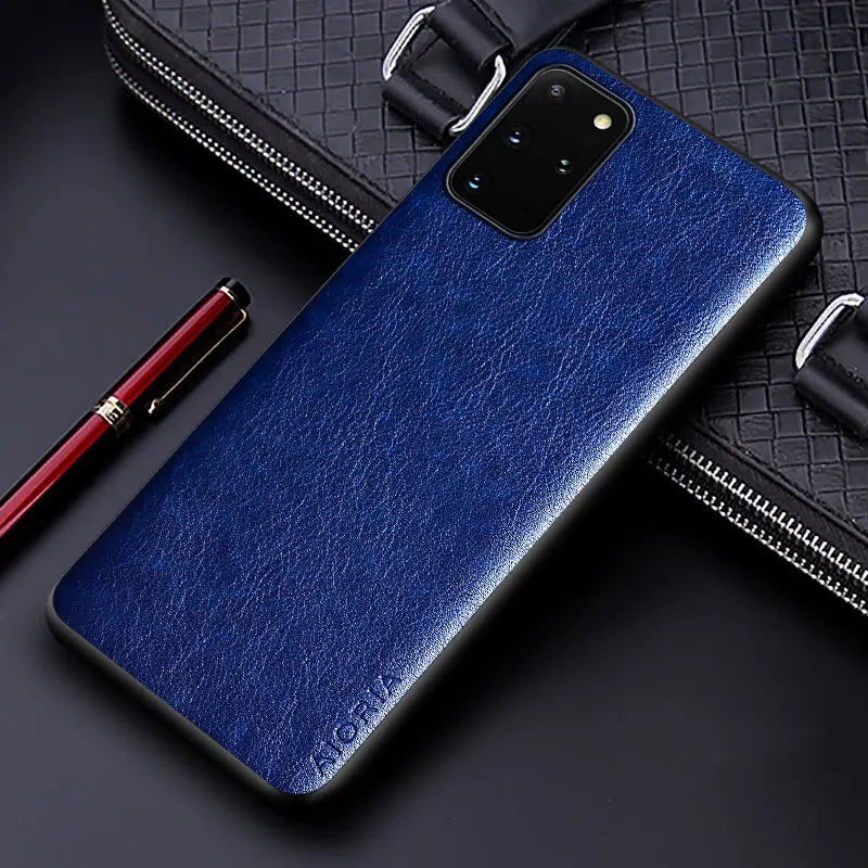 Luxury PU leather Case for Samsung Galaxy S20 Ultra Plus FE 5G coque Business solid color design cover for galaxy s20 ultra case