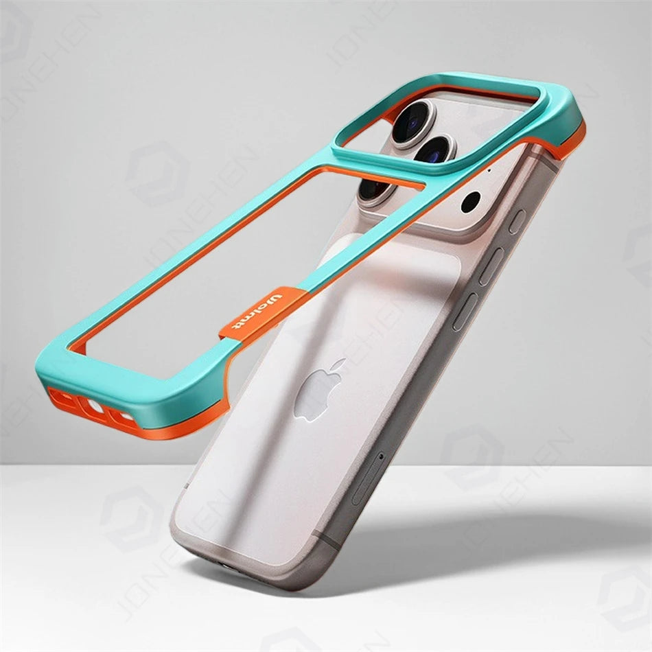 17Pro Colorful Frameless Soft TPU Bumper Case For iPhone Air 17 16 Plus 15 14 13 12 18 Pro Max Shockproof Protect Frame No Cover