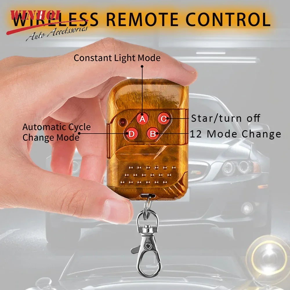 4 in 1 LED Warning Strobe Light Wireless Control 12V Car Grille Emergency Flash Signal Lamps Auto Stroboscope for Truck Offroad