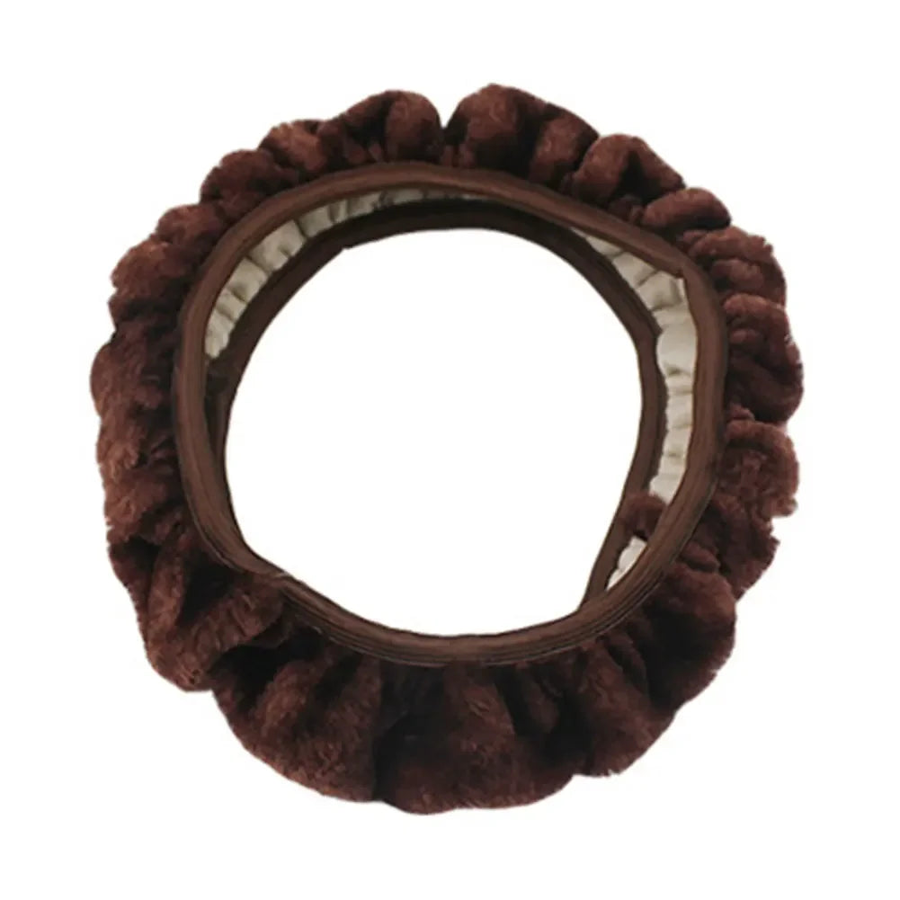 Universal Car Auto Steering Wheel Cover Warm Soft Fuzzy Plush Winter