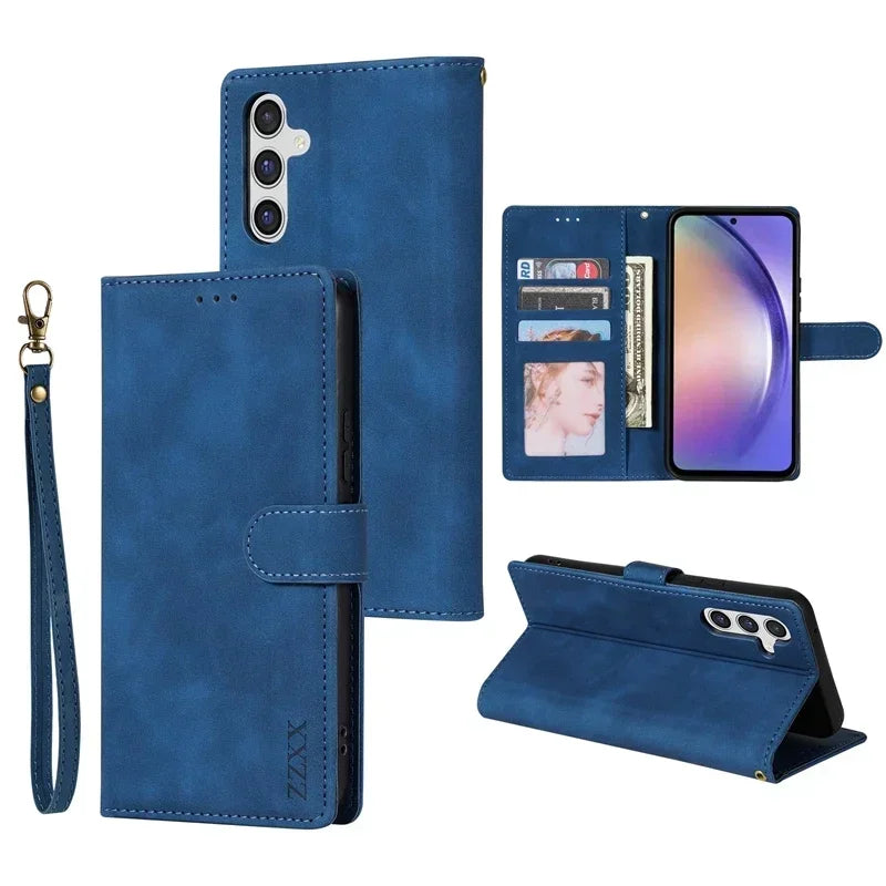 Wallet Card Slot Flip Leather Case For Samsung Galaxy A15 A16 A17 A35 A36 A53 A54 A55 A56 S25 Edge S24 Ultra S23 S22 Plus S20 FE