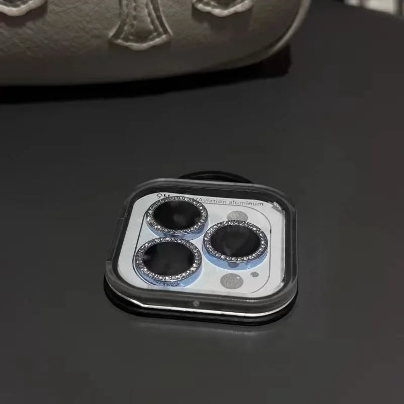 2-3Pcs Pink Diamond Camera Case For IPhone 15 14 16 12 13 Pro Max 15 Plus Lens Protector Screen Case For IPhone15 14Pro Glass