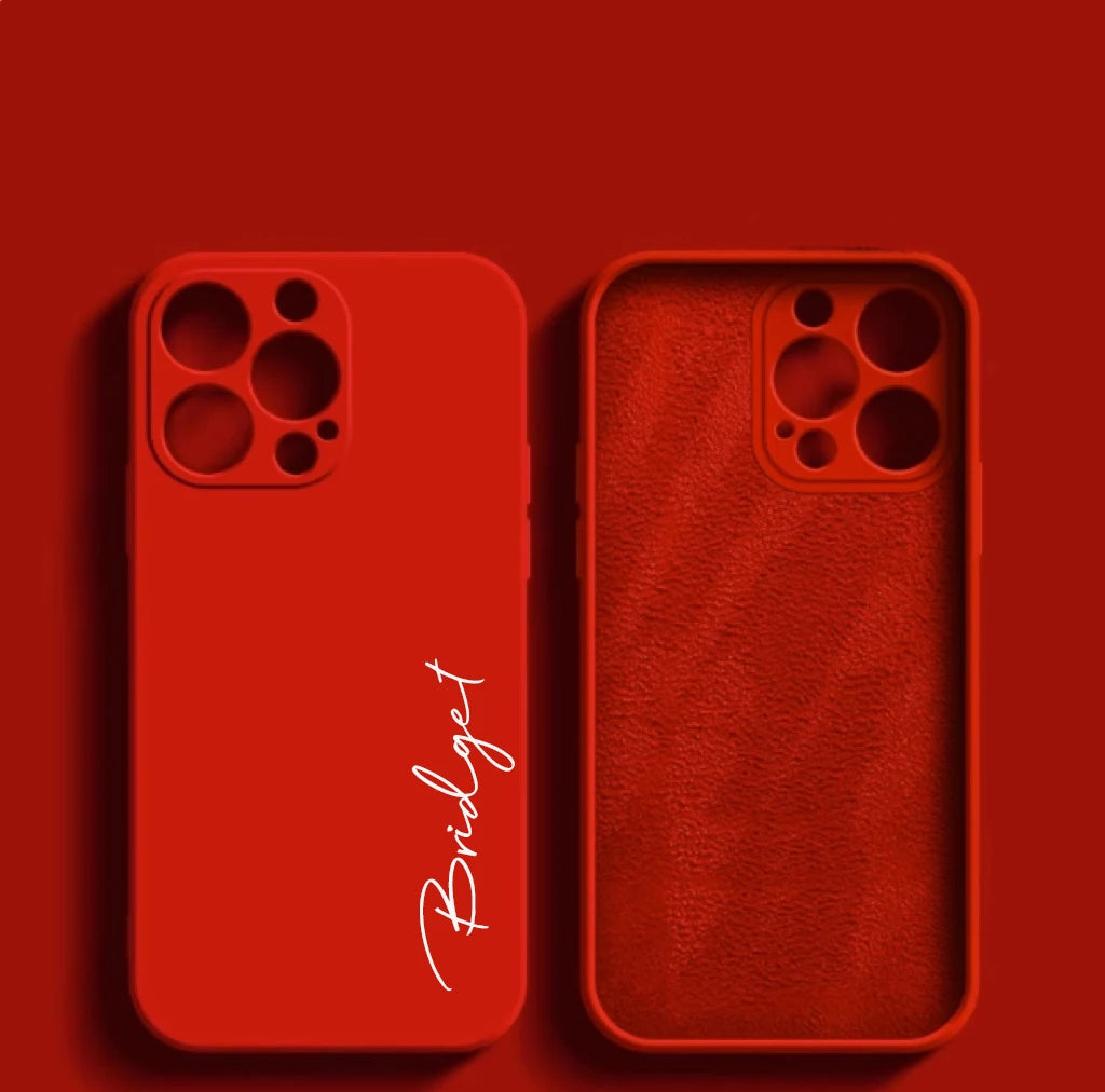Customized Personalized Name Luxury Initials Soft Liquid Silicone DIY Case For Iphone 18 17 16 15 14 13 12 11 Pro Max Plus Cover