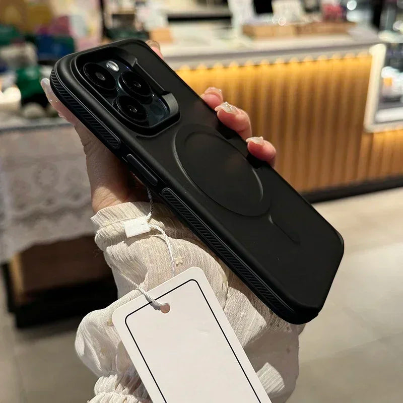 Luxury Colorblock Translucent Magnetic Phone Case for IPhone 17 16 15 14 Plus 13 Pro Max Shockproof Anti Slip Frosted Cell Cover