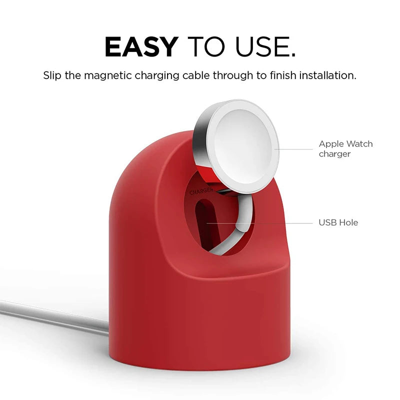 Charger Stand For Apple Watch Series 9 8 7 6 5 SE 3 Ultra 1 2 Charger Dock Station Silicone Bracket Iwatch Charging Cable Holder