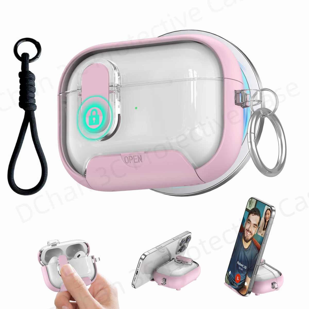 Cute Cover for AirPods 3 Pro 3/Airpod 4【 Compatible with MagSafe】Auto-Open Secure Lock Stand Cover for AirPods 5 2026 Earbuds