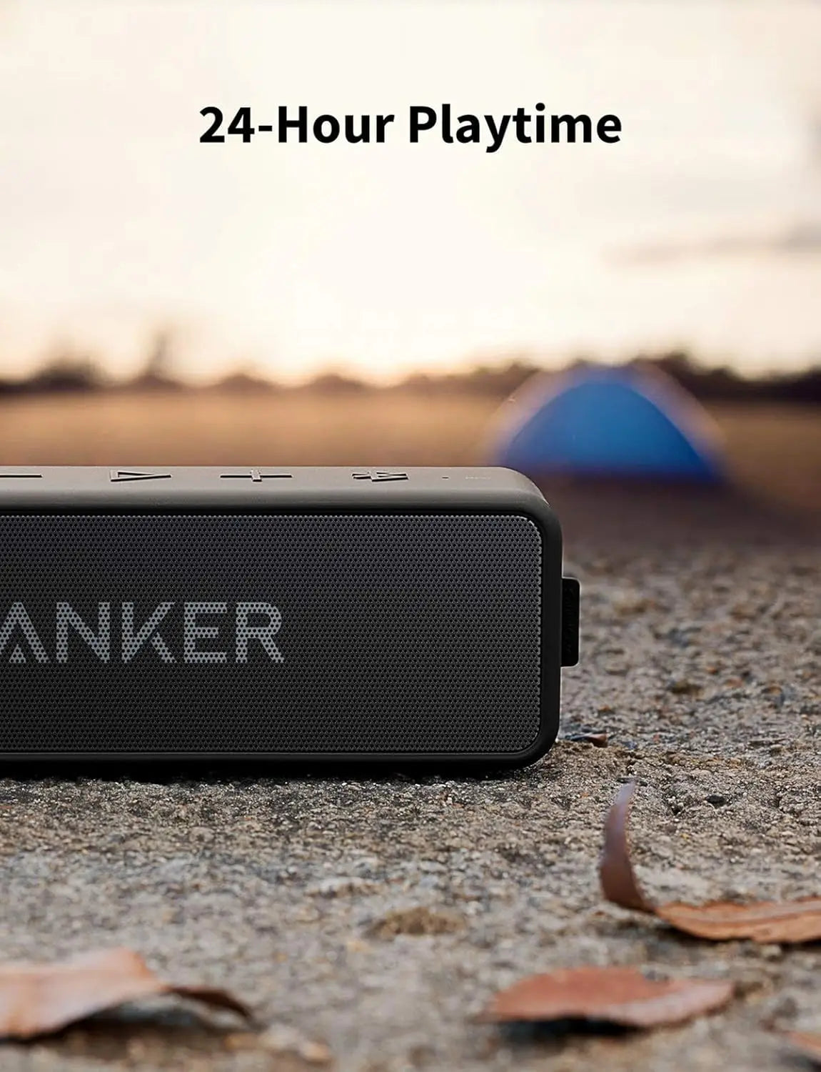 Anker Soundcore 2 Portable Bluetooth Speaker with Stereo Sound, Bluetooth 5, IPX7 Waterproof, 24-Hour Playtime (Refurbished)
