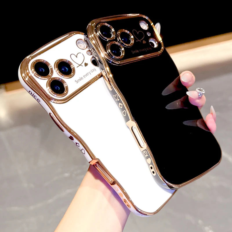 Plating Soft Wave Case For iPhone 17 Air 16E 16 15 14 13 12 11 Pro Max 17Pro 16Pro 15Pro 14Pro IPhone16 IPhone15 IPhone14 Cover