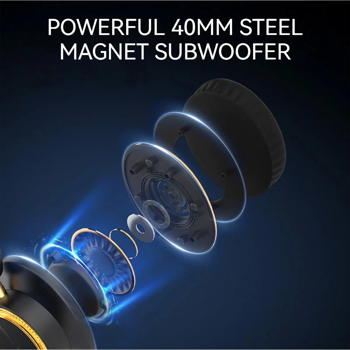 Wireless Bluetooth Over Ear Headphones Foldable Stereo with 40mm Driver for HiFi Sound Quality and Heavy Bass Built in Microphone Ideal for Gaming PC and Phone Long Battery Life Stable Wireless Connection