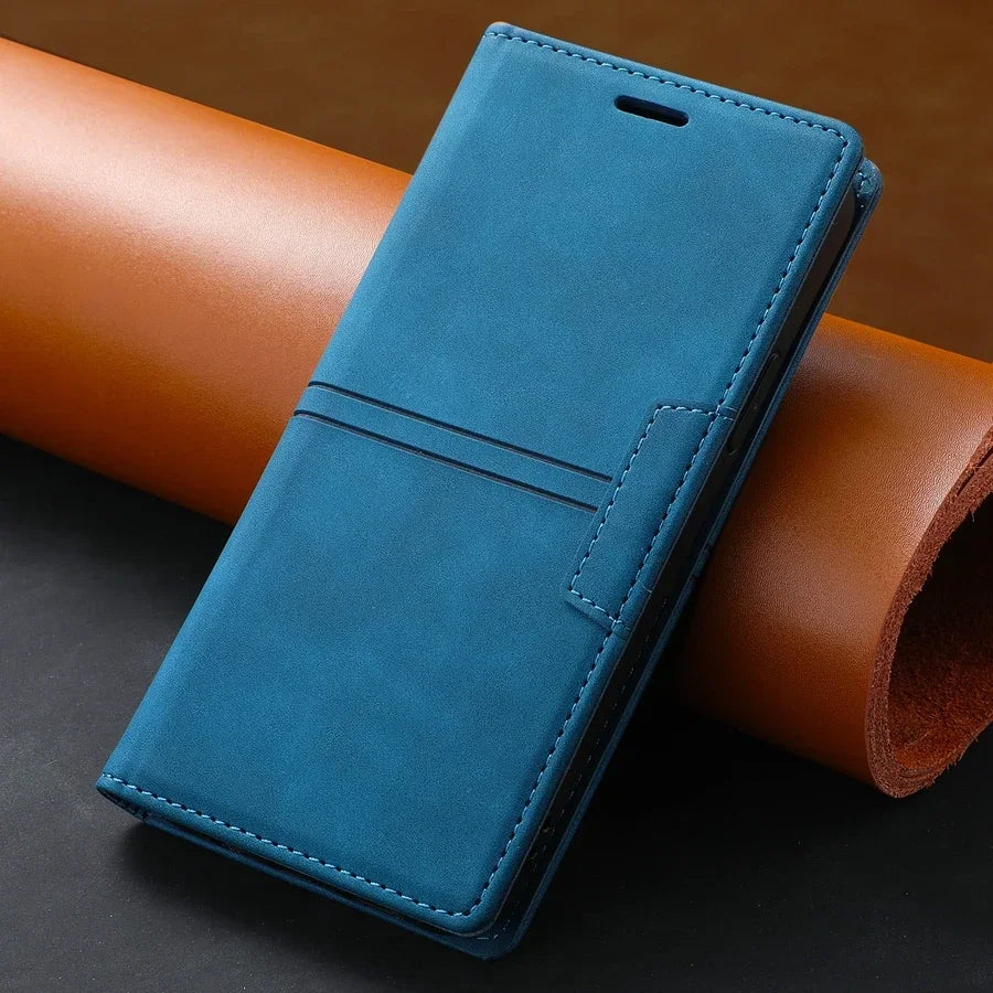 Wallet Card Slot Magnetic Flip Leather Case For Samsung Galaxy S25 Edge S24 Ultra S23 Plus S22 S21 S20 FE Note 20 10 Lite 9 8