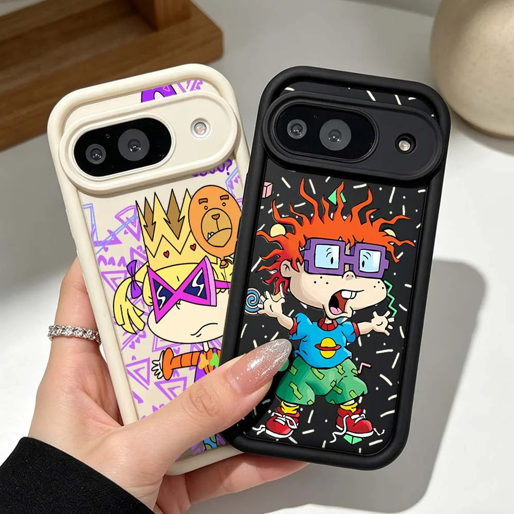 R-Rugrats C-Chuckie Finster Phone Case For Google Pixel 10 9 8 7 9a 8a 7a Pro XL Eye Ladder Silicone Cover