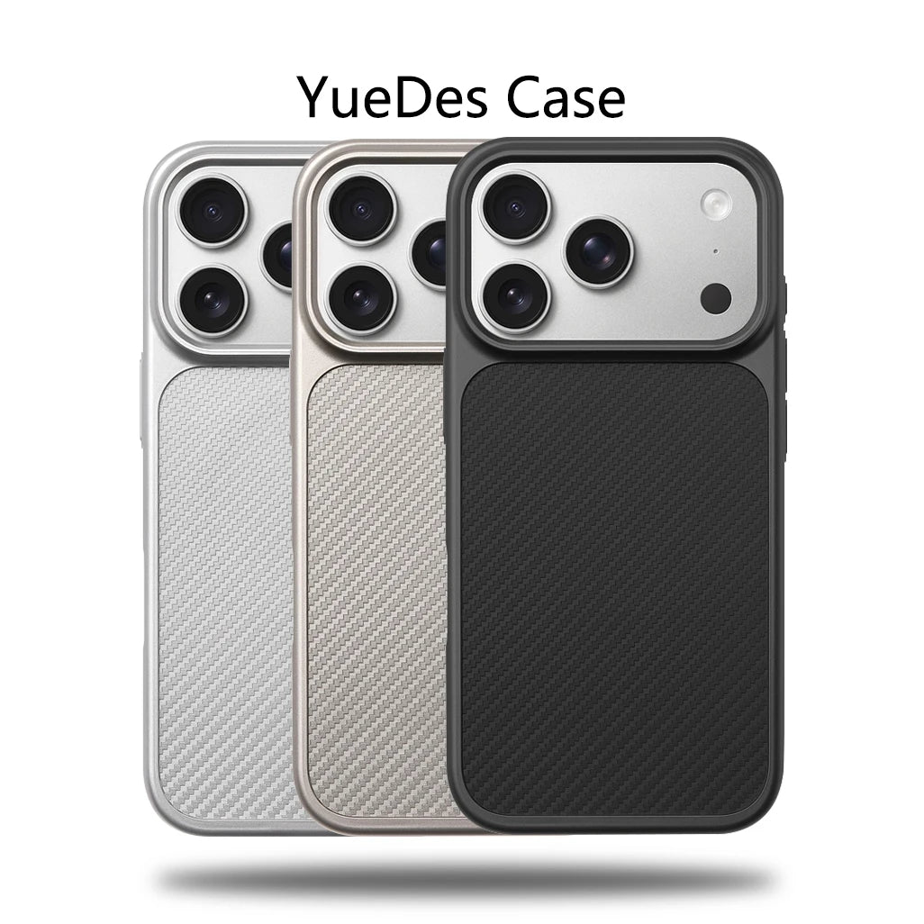Luxury Business Carbon Fiber Pattern Hard PC Magnetic Case For iPhone 18 17 16 15 Pro Max For Magsafe Wireless Charging Cover