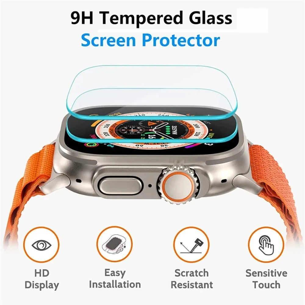 5PCS Tempered Glass For Apple Watch Ultra 2 49mm Anti-Scratch Screen Protector iWatch Ultra Seconds installation Protective Film