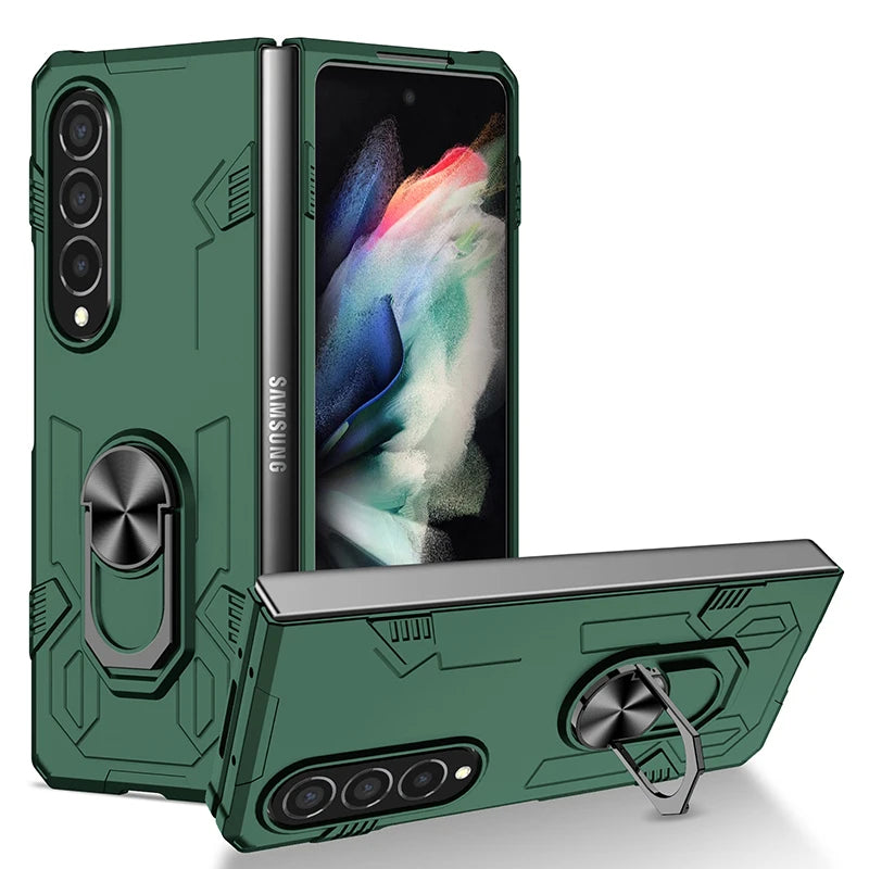 For Z Fold4 Fold3 Case Samsung Z Fold 2 1 Anti Impact Shockproof Anti Scratch Mecha Cover Case Black Green Blue