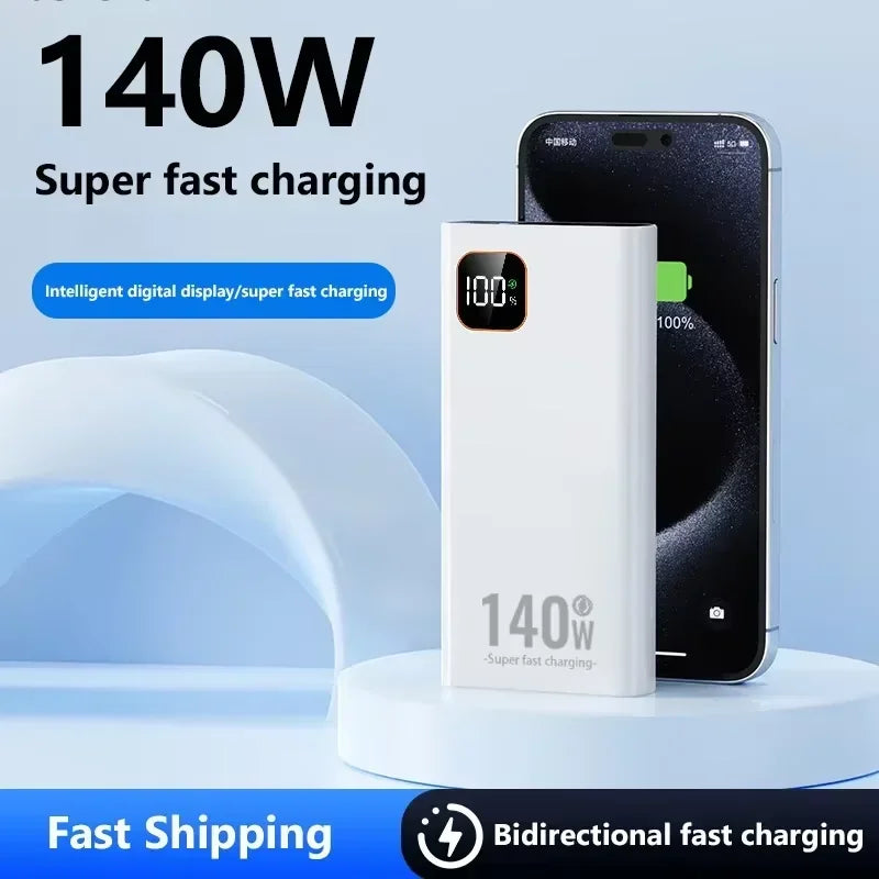 Lenovo 500000mAh 140W Power Bank CCC Certification Large Capacity Super Fast Charging Portable Charger for iPhone Samsung Huawei