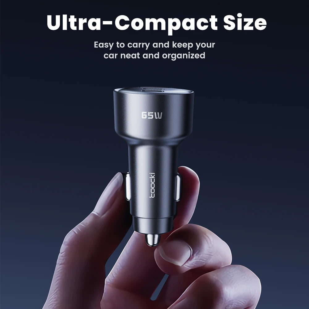 Toocki 65W USB C Car Charger 3 Ports Type C Fast Charge PPS PD3.0 QC Car Phone Charger For iPhone 16 Xiaomi Huawei Samsung