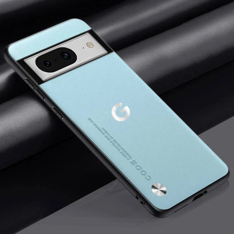 Luxury Business Original Kevlar Leather LOGO Matte Phone Case For Google Pixel 11 ProXL 10A 9A 8 PU+TPU Shockproof Protect Cover