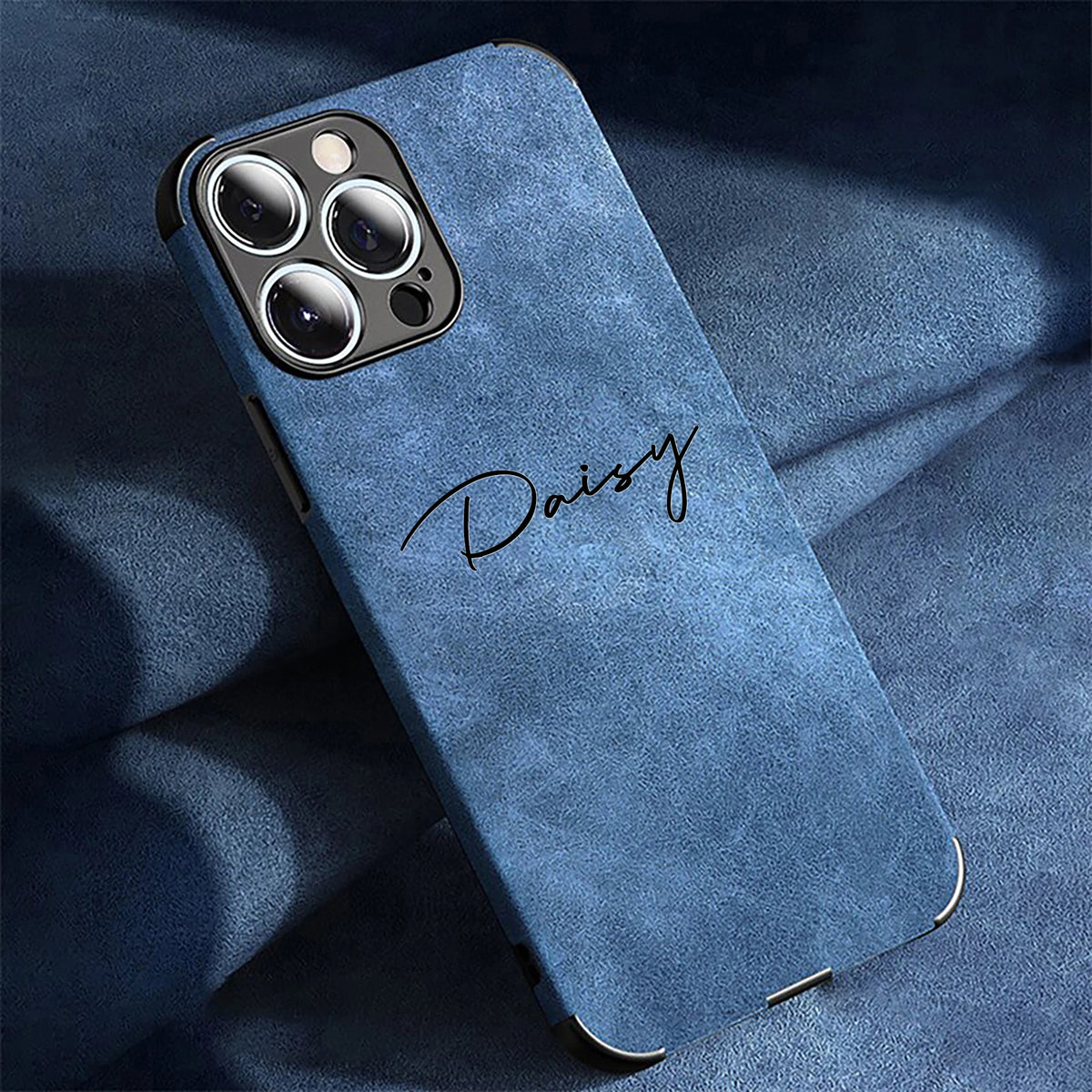 Custom Name Full-cover Phone Case for iphone 18 17 16 15 14 13 12 11 Pro Max Plus Lamskin Leather Soft Shockproof Cover