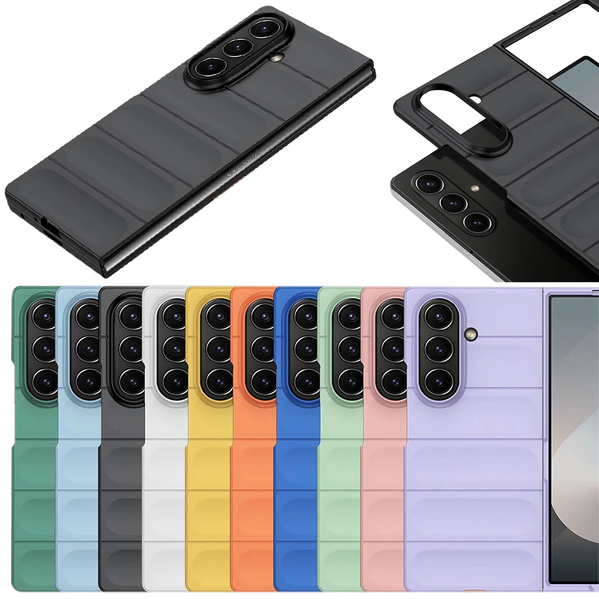 Candy Color Fingerprint Pattern Hard PC Back Cover Protective Phone Case for Samsung Galaxy Z Fold 8 Ultra Z Fold 7 Z Fold 6 Z Fold 5
