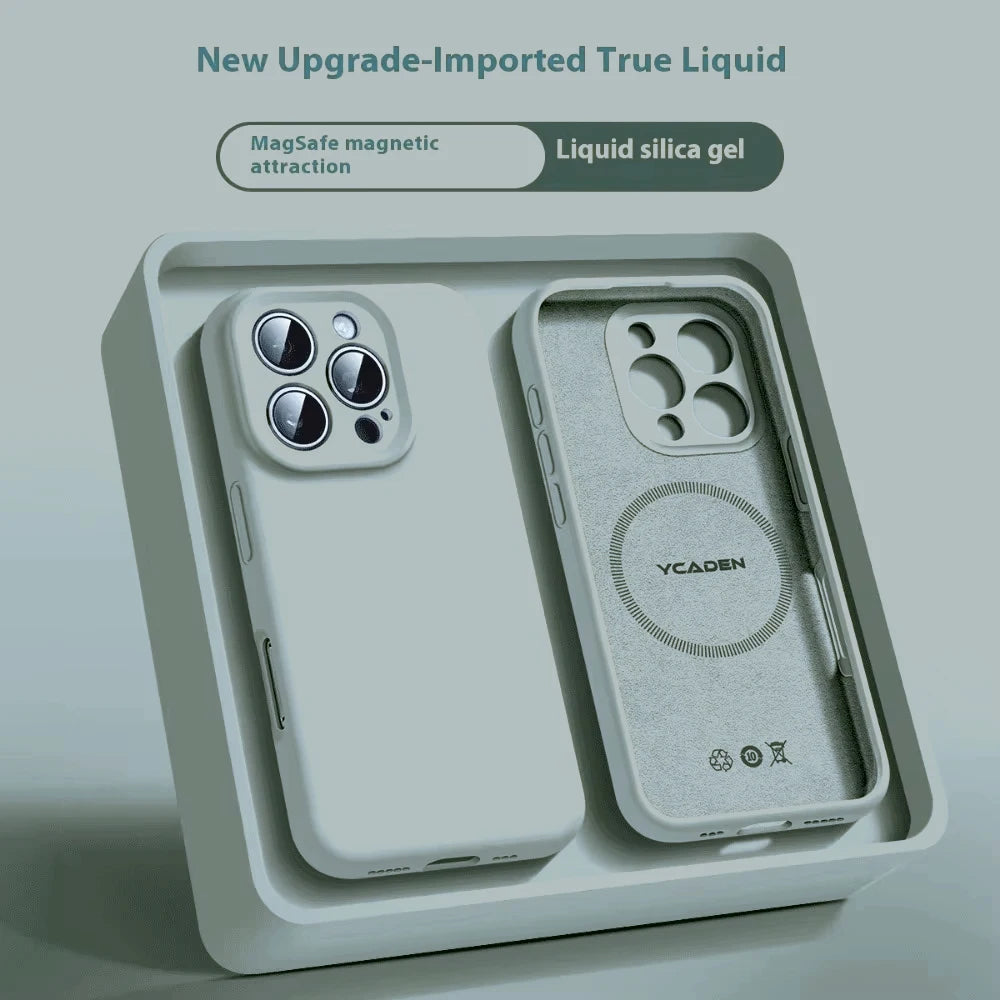 Candy Color Phone Case For iPhone 17 16 15 14 13 12 Pro Max Air For Magsafe Magnetic Wireless Charge Soft Liquid Silicone Cover