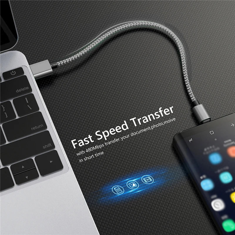 Micro USB Cable Data Sync 2A Fast Charging 1/3/5pcs Nylon Braided Charger Cable For Samsung Huawei HTC Android USB Micro Phone