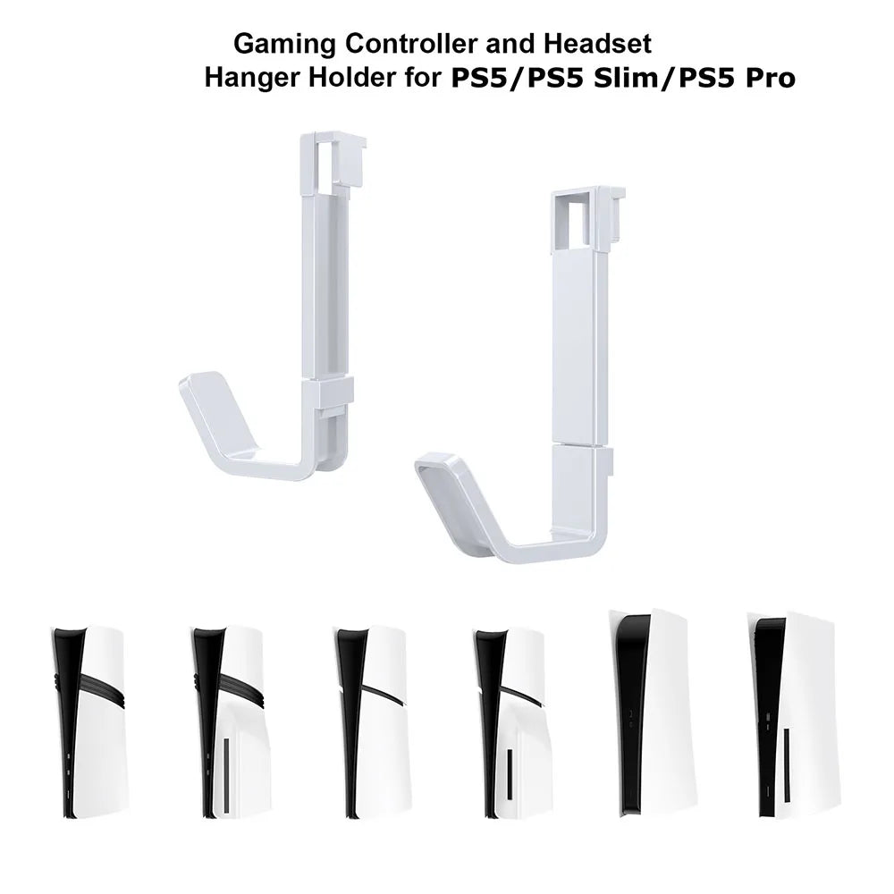 2 Pack Game Controller Holder for PS5/PS5 Slim/PS5 Pro Headset Display Hook PS VR2 Gamepad Rack for Playstation 5 Hanger Stand