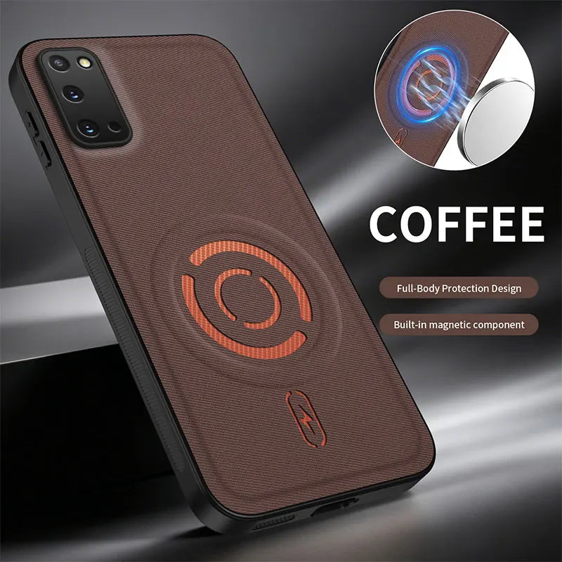 ShockProof Fabric Magnetic Case For Samsung Galaxy S20 FE Plus Ultra S20FE S20Plus S20Ultra Wireless Charging Back Cover Coque