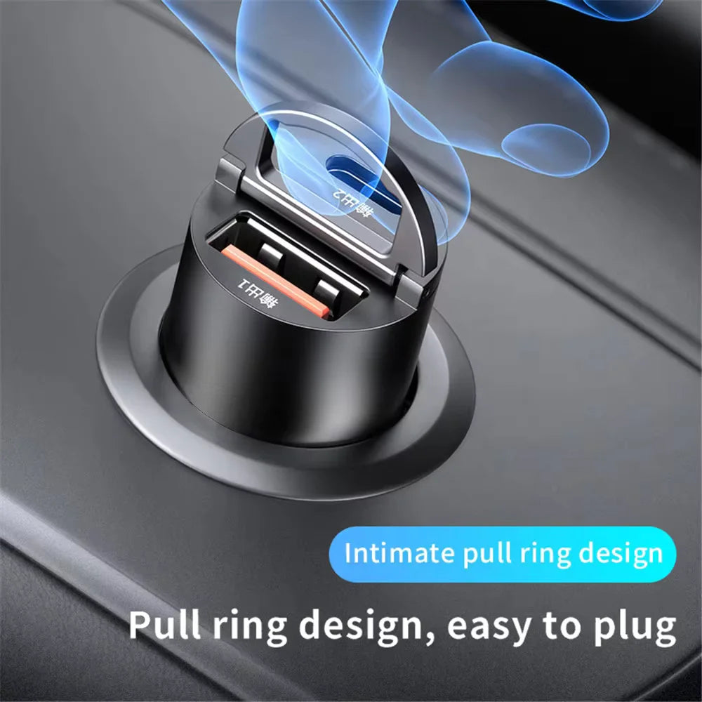 200W mini car charger fast charging for iPhone QC3.0 mini PD USB Type C car mobile phone charger for Xiaomi Samsung Huawei