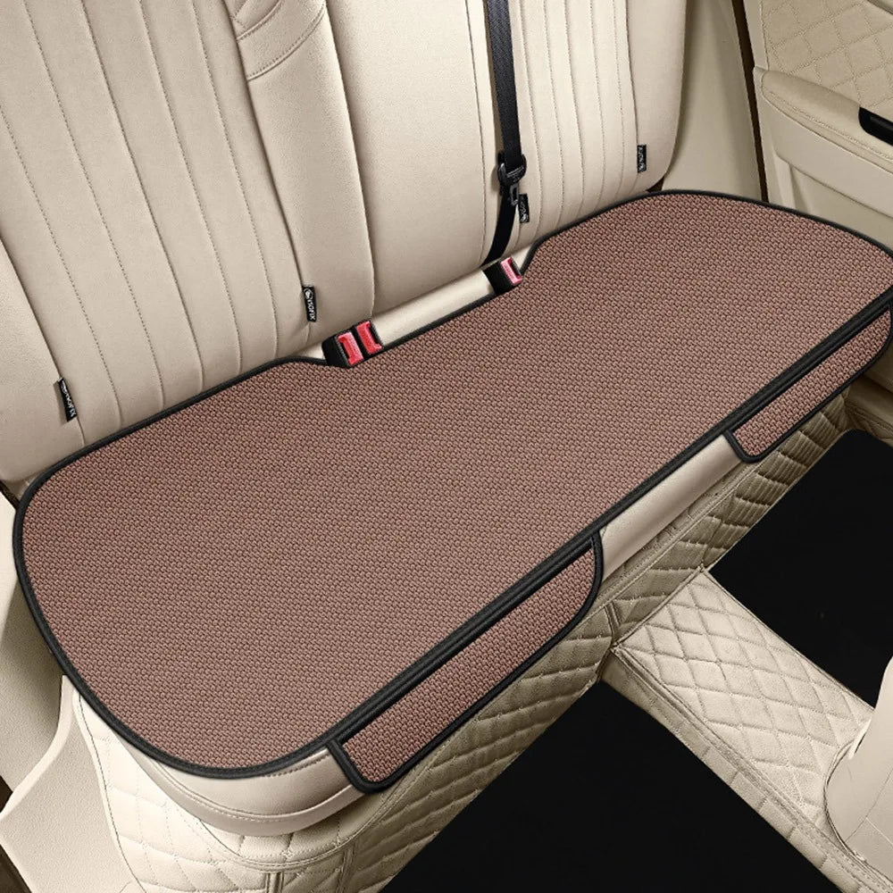 Universal Breathable Car Seat Cushion Ice Silk Non-slip Rear Seat Cushion Wear-resistant Solid Color Auto Protector Mat Pad