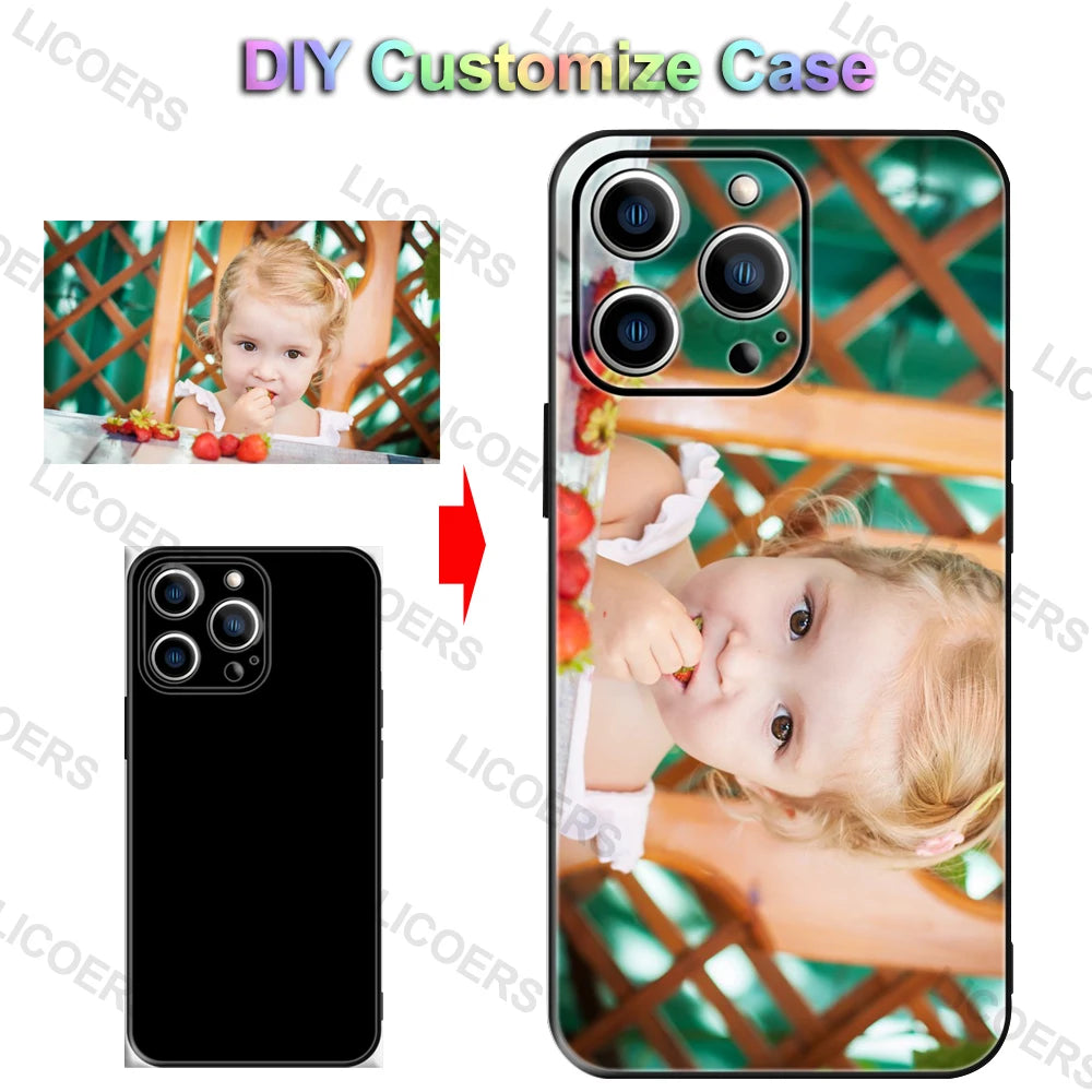 Custom Case for iPhone 18 17 Air 16 17e 16e 15 14 13 12 Pro Max Mini XR Plus Cover DIY Photo Soft Matte Silicon Shockproof Funda