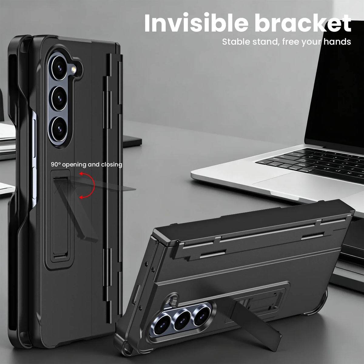 Suitable for Samsung Fold7/Fold6/Fold5/Fold4/Fold3 Stand, Stylus, Tempered Glass Full-Cover Protective Folding Phone Case