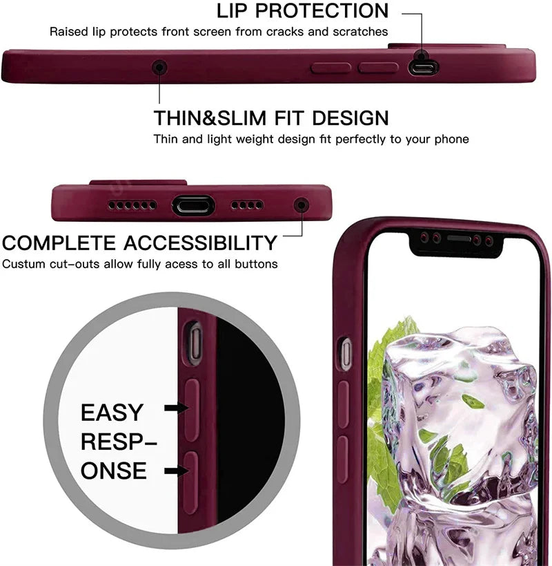 Original Soft Silicone Phone Case For iPhone 17 16 Pro Max 15 14 13 12 11 Pro Max Mini X XR XS 7 8 Plus SE Back Cover Cases